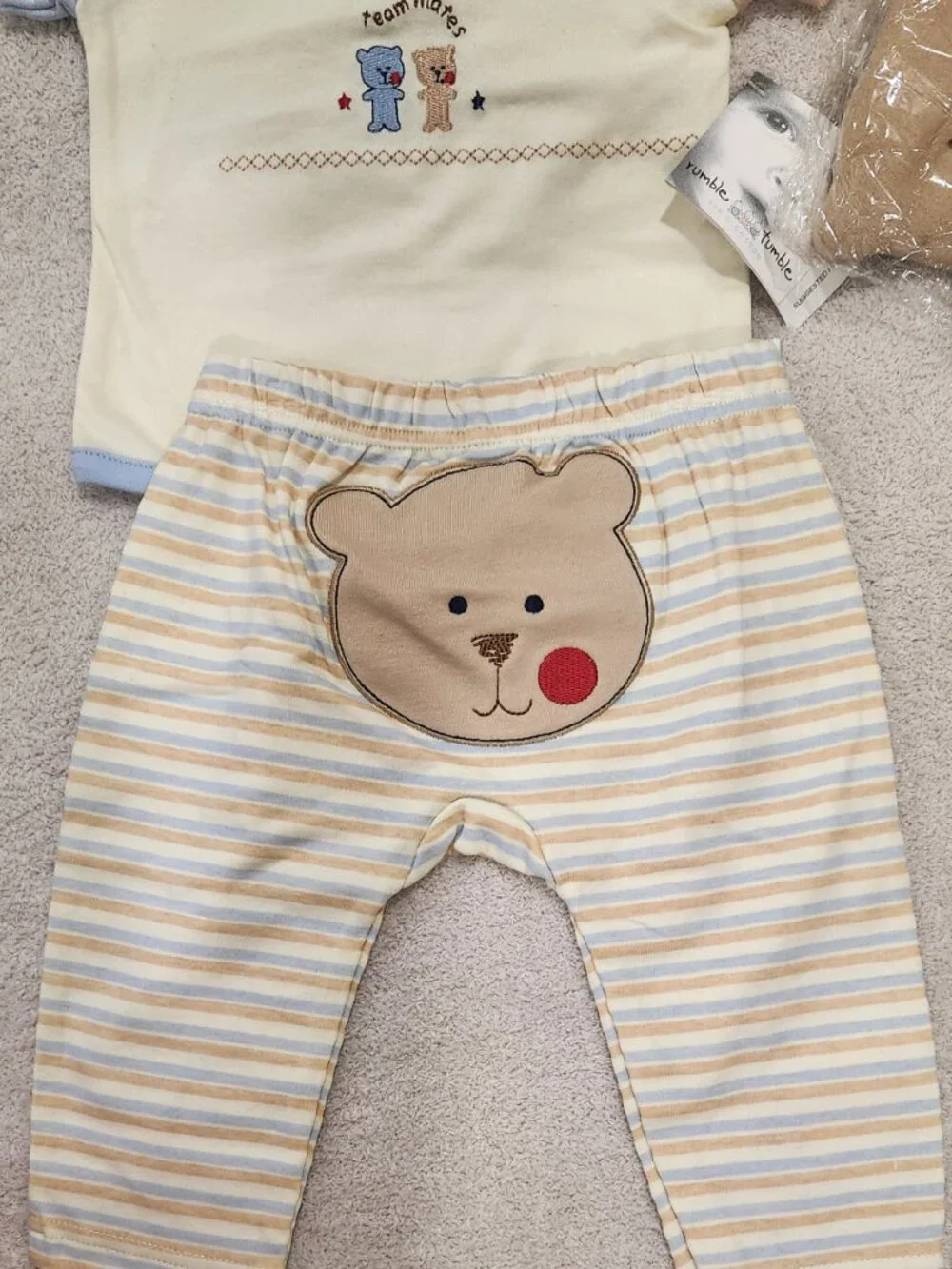 Rumble Tumble - Baby Boys' Teddy Bear Pant Set w/Puppet